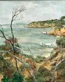 Towards Sorrento by Ray Crooke, 1960, oil on composition board, sold Apr 2024