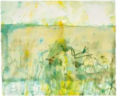 Three Frogs by John Olsen, c.1989, watercolour and pastel on paper, sold Apr 2024
