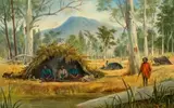 [Aboriginal Camp, Victoria] by Edward Roper, 1884, oil on canvas, sold Apr 2024
