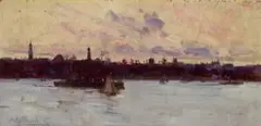 Sydney by Albert Henry Fullwood, 1896, oil on panel, sold Apr 2024