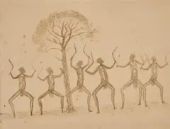War Dance by Tommy McRae, 1900, pen and ink on paper, sold Mar 2024