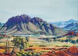 Ranges Near Jay Creek by Albert Namatjira, c.1950, watercolour and pencil on paper, sold Mar 2024