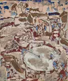 Cornsifting, Soochow by Ian Fairweather, 1945 - 47, gouache and pencil on paper, sold Nov 2023