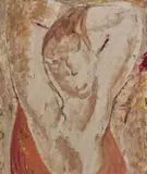 Head by Ian Fairweather, c.1934, oil and pencil on cardboard, sold Nov 2023