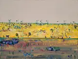 Summer Landscape, Lysterfield by Fred Williams, 1973, oil on canvas, sold Nov 2023