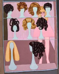 Wig Shop Window by John Brack, 1970, oil on canvas, sold Nov 2023