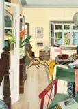 Interior With Red Ginger by Cressida Campbell, 1998, unique colour woodblock print, sold Nov 2023