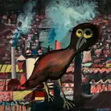 Bird Over The City by Charles Blackman, 1952, enamel on board, offered Nov 2023