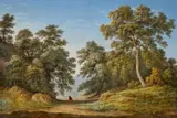 Study Of Oak Trees by John Glover, c.1840, oil and collage on canvas, sold Nov 2023