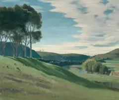 Morning, Bacchus Marsh, Victoria by Elioth Gruner, 1930, oil on canvas, sold Nov 2023