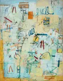 The Spirit Laughs by Yvonne Audette, 1964 - 65, oil on plywood, sold Nov 2023