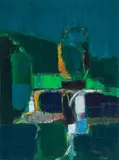 Cascades by Guy Grey-Smith, 1976, oil and beeswax emulsion on gauze on composition board, sold Nov 2023