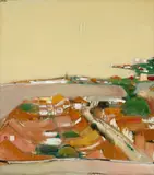 South Coast After The Rain by Brett Whiteley, 1984, oil and collage on canvas (with white oil on Perspex surface), sold Aug 2023