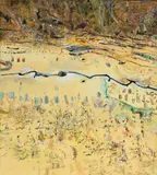 Landscape With Creek Bed by Fred Williams, 1976 - 77, oil on canvas, sold Aug 2023