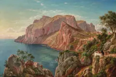 View Of Capri Near Naples by Eugene von Guerard, 1883, oil on canvas, sold Aug 2023