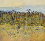 Cootamundra Wattles – Botanist’S Garden by Fred Williams, 1975, oil on canvas, sold Aug 2023