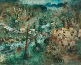 Landscape With Sheep by John Perceval, 1958, oil on composition board, offered Aug 2023