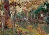 Edge Of The Clearing by Frederick McCubbin, oil on canvas on cardboard, sold Aug 2023
