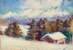 Snow In The Alps (Switzerland) by John Peter Russell, c.1912 - 15, watercolour on paper, sold Aug 2023