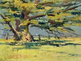 Shading Tree by Arthur Boyd, 1939, oil on canvas on cardboard, sold Aug 2023