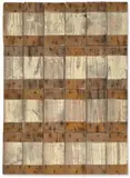 White And Grey A by Rosalie Gascoigne, 1980, painted wood from soft drink boxes on composition board, sold Aug 2023