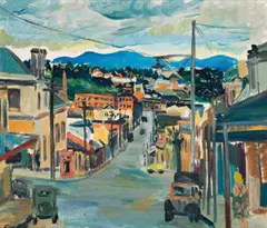 Gertrude Street by Lina Bryans, 1948, oil on plywood, sold Aug 2023