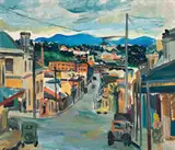 Gertrude Street by Lina Bryans, 1948, oil on plywood, sold Aug 2023