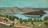Tower Hill, Warrnambool by Daniel Clarke, 1867, oil on canvas, sold Aug 2023
