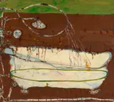 The Bath by John Olsen, 1996, oil on canvas, sold May 2023