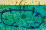 Tidal Estuary by John Olsen, 1993, watercolour and pastel on paper, sold May 2023