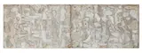 Sheep Weather Alert 5, 1992 – 93 by Rosalie Gascoigne, torn and cut bitumen-based printed linoleum, paint and weathered plywood (diptych), offered May 2023