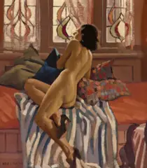 Nude Model by Herbert Badham, 1934, oil on canvas on board, sold May 2023
