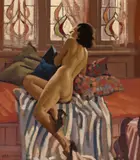Nude Model by Herbert Badham, 1934, oil on canvas on board, sold May 2023