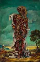 Woman In Classical Landscape by James Gleeson, c.1953, oil on board, sold May 2023