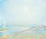 Evening No. 1 by Lloyd Rees, 1982/83, oil on canvas on board, sold May 2023