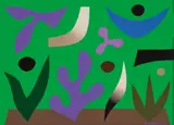 Spring Garden by John Coburn, 1976, synthetic polymer paint on paper, sold May 2023