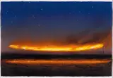 Fire Line by Tim Storrier, 1995, synthetic polymer paint and rope on paper, sold May 2023