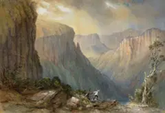 Govetts Leap by Conrad Martens, 1876, watercolour and gouache on paper, sold May 2023