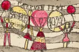 Laternenfest Bauhaus by Paul Klee, 1922, colour lithograph and watercolour on paper, sold May 2023