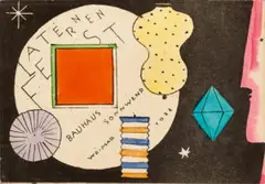 Laternenfest Bauhaus Sonnwend Weimar by Oskar Schlemmer, 1922, colour lithograph and ink on card, sold May 2023