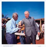 Prime Minister Gough Whitlam Pours Soil Into The Hands Of Traditional Landowner by Mervyn Bishop, 1975/2021, Edition: edition: A/P aside from an edition of 25, sold May 2023