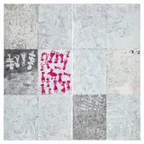 Djorra (Paper) by Nyapanyapa Yunupiŋu, 2014, 12 sheets felt tip pen and white clay pigment on discarded print paper, sold Mar 2023