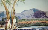 Mount Hermannsburg by Walter Ebatarinja, 1950, watercolour on paper, sold Mar 2023