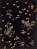 Bulla Gukup (Two Frogs) by Lin Onus, gouache on illustration board, sold Dec 2022