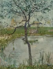 A Blossom Tree, Belle-ÎLe by John Peter Russell, 1887, oil on canvas, sold Dec 2022