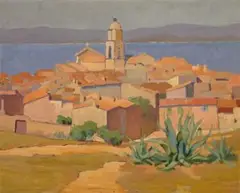 St. Tropez by Elioth Gruner, 1924, oil on board, sold Dec 2022