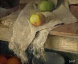 Apples On A Cloth by William Dobell, 1932, oil on canvas on composition board, sold Dec 2022