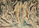 Composition by Russell Drysdale, 1937, watercolour and pencil on paper on card, sold Dec 2022