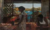 Sunday, Thursday Island by Ray Crooke, 1960, oil and tempera on composition board, sold Dec 2022