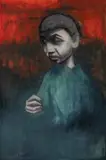 Redfern Boy by Robert Dickerson, c.1958, oil on composition board, sold Dec 2022